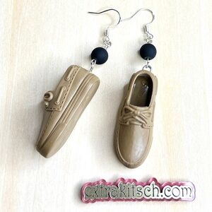 Miniature Shoe Earrings - Brown Loafers - Ken And Barbie - Cosplay Costume